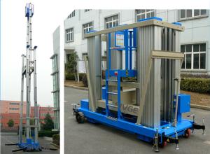 China 136kg Load Vertical Mast Lift 18 M Aluminum Alloy Hydraulic Aerial Work Platform factory