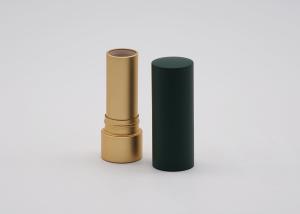 China Cylindrical 3.5g Green Color Empty Lipstick Tube Hot Stamping Logo factory