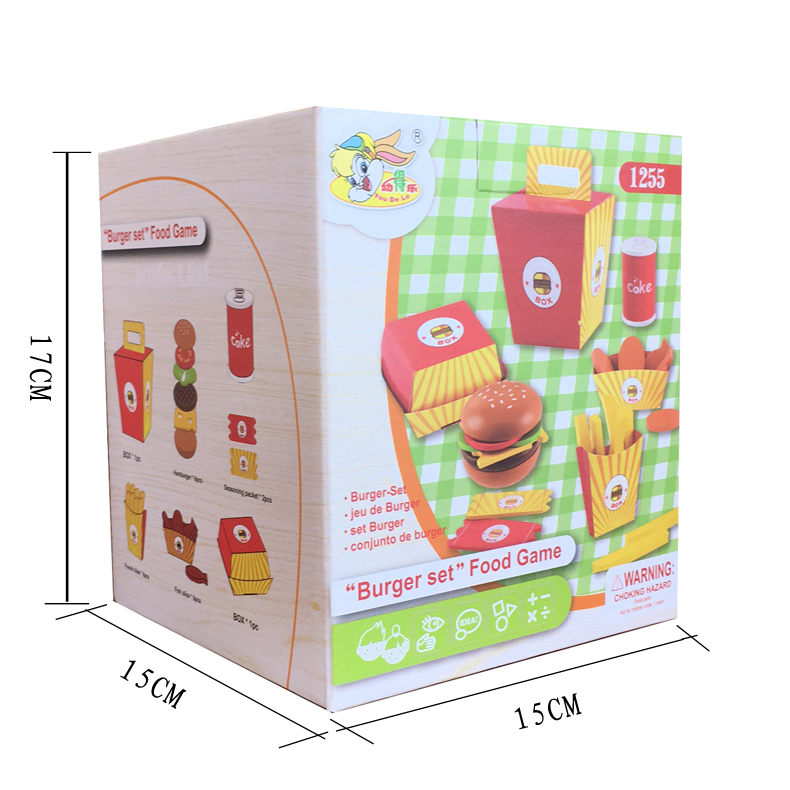 Simulation Fast Food Set Hamburger Fries Toy for Kids Unisex Plastic Birthday Present