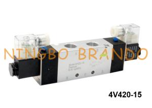 China 4V420-15 Airtac Type Pneumatic Air Solenoid Valve 5 Way 2 Postion 24V 220V factory
