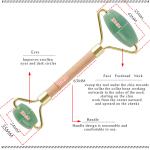 Wood Handle Green Aventurine Double Jade Roller Facial Massage Roller