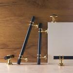 Zinc Alloy 128mm Kitchen Door Handles Black Space Aluminum