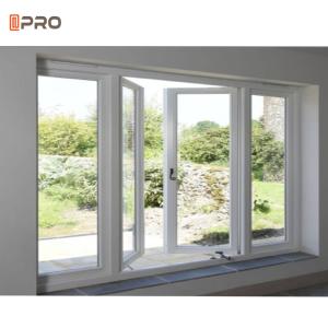 China American Style Aluminum Casement Windows Flange Installation Tempered Glass For Home Villa factory
