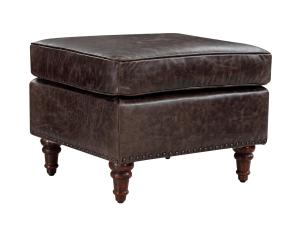 China Solid Wod Legs Vintage Leather Furniture Sofa Footrest Living Room Storage Ottoman factory