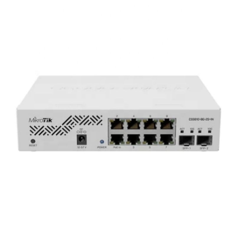 MIK-RO-TIK CSS610-8G-2S-IN SWITCH Eight 1G Ethernet Ports And Two SFP+ Ports For 10G Fiber Connectivity