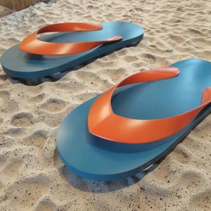 China Large Outdoor Stainless Steel Flip Flop Sculpture Public Painted Metal Art factory