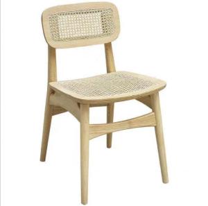 China General Modern Nordic Design Solid Ash Wood Rattan Dining Chair for Home Furniture factory