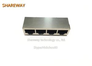 China Routers PoE RJ45 Connector , J0N-0011NL 1*4 RJ45 Multiple Port Connectors factory