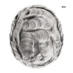Mens Toupee Human Hair Replacement SystemFrench Lace Poly Skin Hairpieces