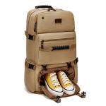 Retro Large Capacity Outdoor Travel Bags Mens Canvas Laptop Backpack 56-77 Litre