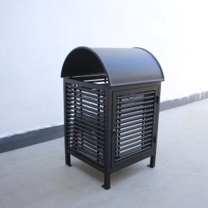 China Sustainable Wrought Iron Garbage Bins , Surface Mounted Outdoor Trash Bin factory