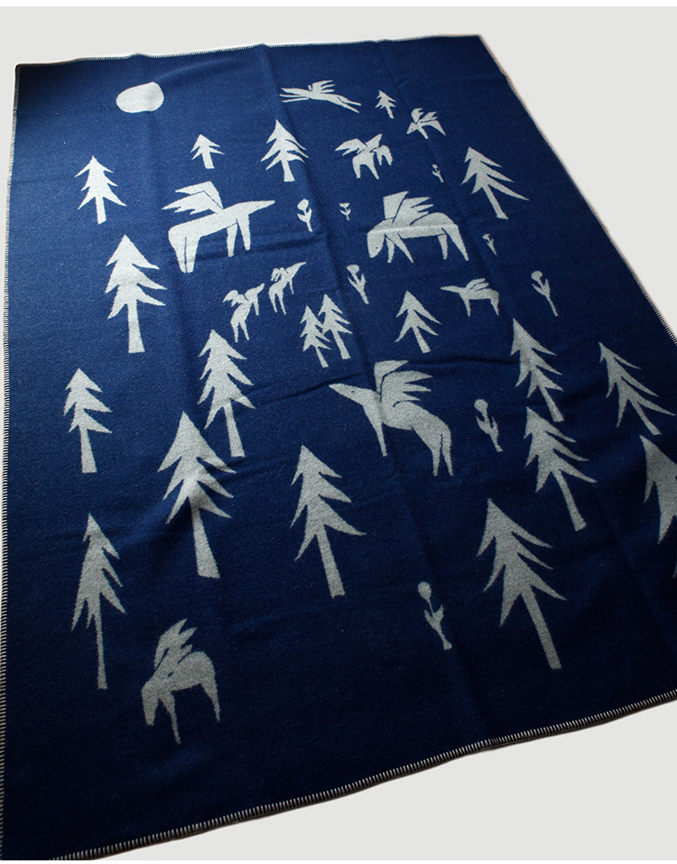 Printed Cashmere Wool Knitted Jacquard Throw Blanket for Home Travel Sofa and Picnic