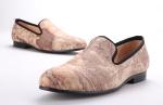 Brown Map Printed Evening Mens Casual Loafers , Customised Mens Woven Loafers