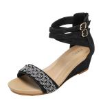 BS172 Fashion Sandals Women'S European And American Rhinestone Cross Strap Back