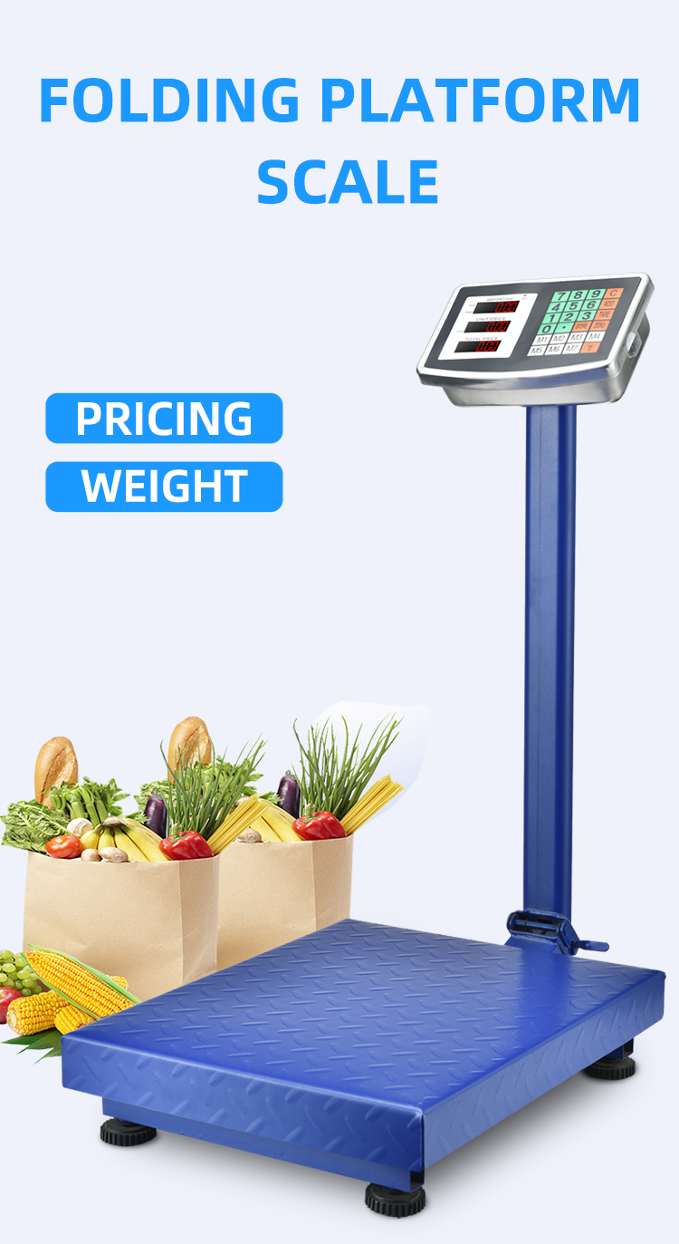 ABS Plastic LCD Display 150kg Bench Weighing Scale with Checkered Steel Plate TCS Digital Platform OEM/ODM Supported