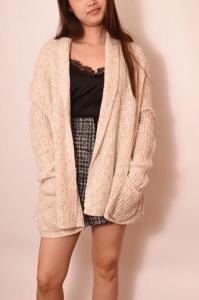 China 100% Acrylic Loose Knit Casual Cardigan Daily Ladies Casual Cardigan factory