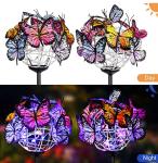 Multicolor 2V 0.12W Solar Butterfly Garden Stake