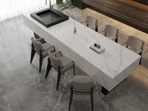 China Carrara Non-Slip Porcelain Polished Sintered Stone Slab For Living Room And 1420x2700mm White Marble Big Slabs For Bedroom factory
