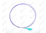 OM4 LC Fiber Optic Pigtail 0.9mm Purple Color Low Insertion Loss Humidity ≤0.2dB