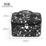 Large Capacity Floral Zipped Nylon Travel Cosmetic Bag