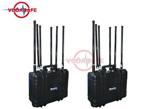 Rechargeable Battery Mobile Phone Signal Jammer 300W Working For Dangerous