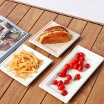 Square Take Away Paper Plates White Paper Food Containers Oil Free
