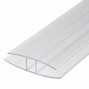 China H Shape PC Connector Plastic Profiles Greenhouse Building Accessories For Polycarbonate Roof Sheet factory