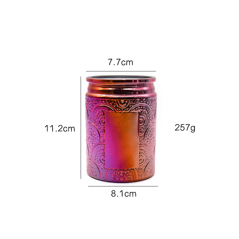 Hotel Decor Carved Glass Cylinder Candle Holders Electroplated Colored