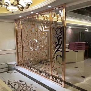 China CNC Cutting Aluminum 8mm Thickness Rose Gold Room Divider Metal Partition factory