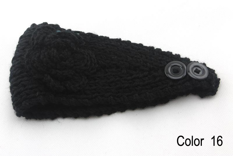 Women knitted headband with flower,crochet headband- Handmade tenia, Hair Accessories