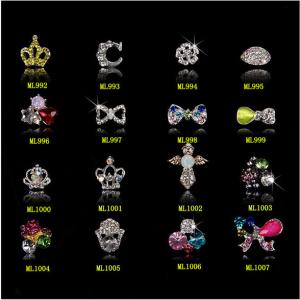 China Womens Zircon Alloy Bow 3D Nail Art Tips Stickers Decoration Jewelry ML992-1007 factory