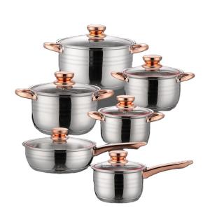 China High Quality 12 PCS Stainless Steel Sets Pan And Pot Cooking Pot Sets Nonstick Cookware Set For Kitchen factory