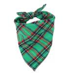 Custom Printed Red Plaid Dog Scarf Spring Flowers Large Dog Bibs