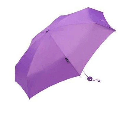 China Purple Folding Compact Windproof Umbrella 3 Section 190T Ployester Fabric factory