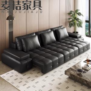 China Lawrence Multifunctional Intelligent Single And Multi-Person Adjustable L-Shaped Electric Leather Sofa factory