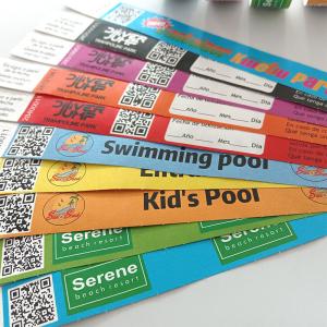 Custom Logos Sequential Numbering Coding Tyvek Wristbands Pool Waterproof Full