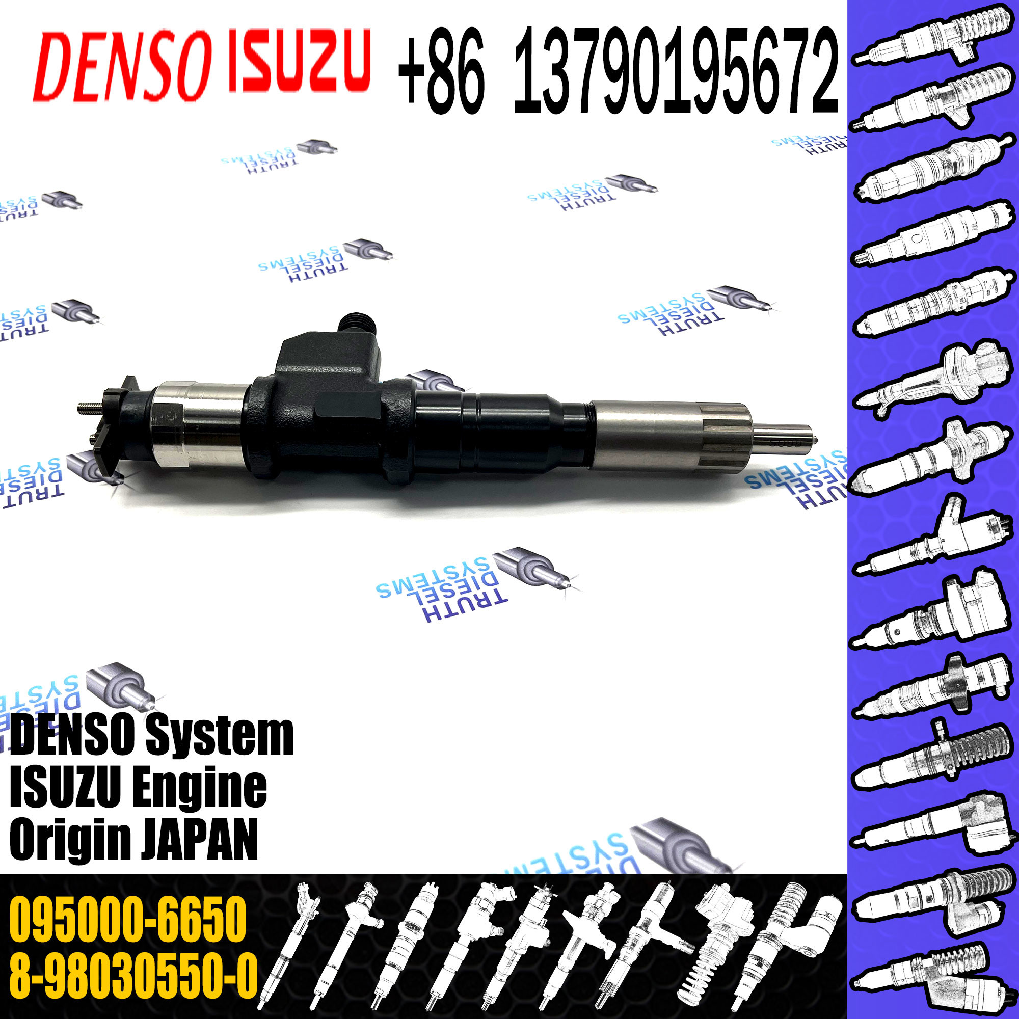 Factory Price Auto Engine Parts 095000-6650 095000-6654 8-98030550-0 Diesel Fuel Injector 095000-6650