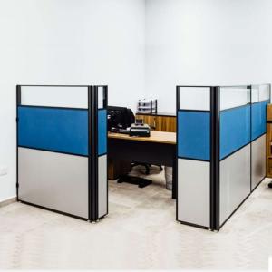 China Blue Single Cubicle Office Workstation Desks 30mm With Divided Boards factory