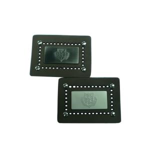 China Customized Embossed Real Leather Patches For Garment / Shoes / Bags on sale