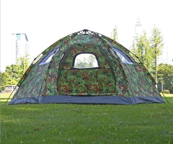 5 to 8 Person Family Camping Tent Camouflage Woodland Camping Tent Easy Setup