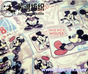 China Mickey Mouse Printed Flannel Baby Blanket Fabric Coral Fleece for apparel/bed sheet factory
