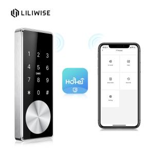 China Automatic Hotel Room Lock Card System Keyless 65mm Thick Cylinder Smart Wifi factory