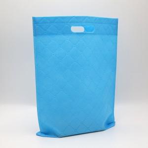 China 80g blue embossing reusable die Cut Ultrasonic Nonwoven promotion bag factory