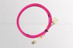 Pink MM Fiber Optic Patch Cord Duplex LC Connector Customized Length
