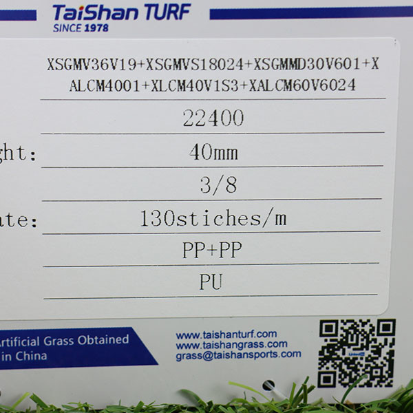 Multi Direction Landscape Artificial Green Turf 40mm PU Coating Double PP Backing High Dtex