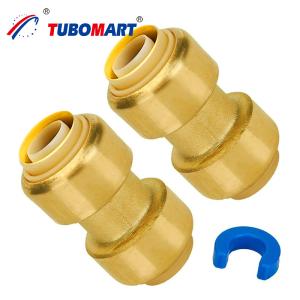 China ISO Certified PEX AL PEX Push In Fittings Brass Copper 1/2&quot; Coupling Lead Free Shark Bites factory