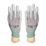 13 Gauge Knitted Lined Pu Coated Gloves ESD Antistatic Carbon Fiber Finger Men
