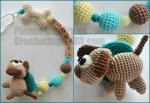 Necklace with amigurumi toy, Nursing necklace,Breastfeeding necklace, crochet