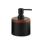 Round Shape Black Polyresin Bathroom Accessories Polyresin Soap Dispenser With