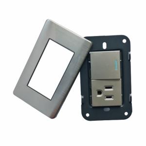 China Stainless Steel Wall Switch And Socket With Metal Brushed factory